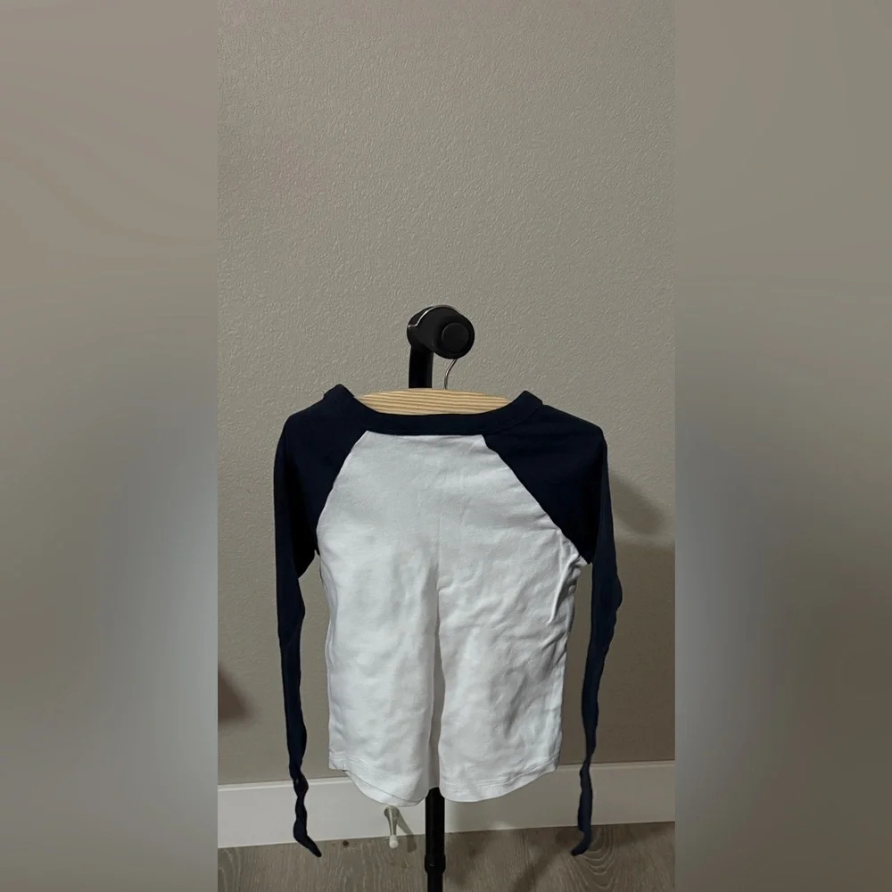 Old Navy Navy and White Long Sleeve Tee